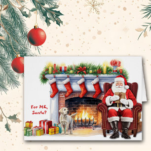 Santa's Gift Labrador Retriever Puppy Holiday Cards