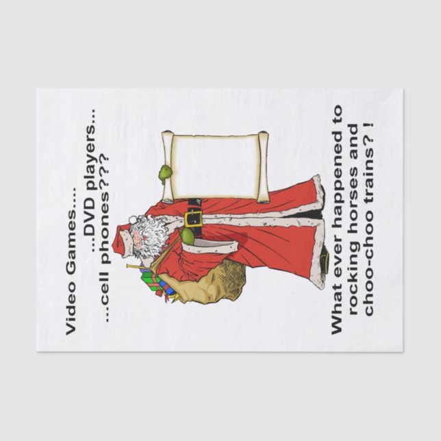 Santa's Gift List Tissue Paper (Front)