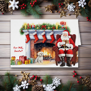 Santa's Gift Maltese Dog Holiday Cards