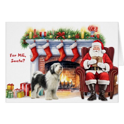 Santas Gift Old English Sheepdog Holiday