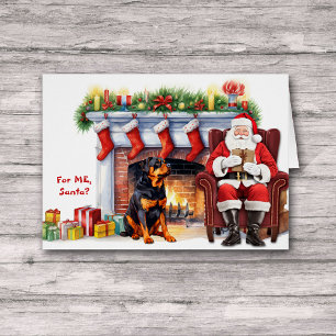 Santa's Gift Rottweiler Dog Christmas Cards