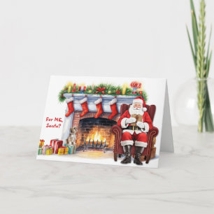 Santa's Gift Shih Tzu Dog Christmas Holiday Card