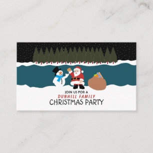 Santa's gift to Snowman, Christmas Party Ticket Enclosure Card