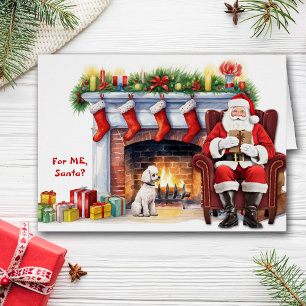 Santa's Gift White Toy Poodle Dog Christmas Cards