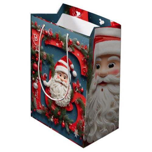 Santas Greetings _ Full HD Printed Christmas Gift Medium Gift Bag