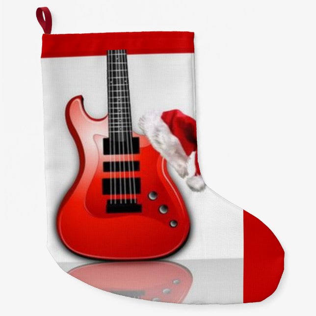santas guitar christmas stocking (Front)
