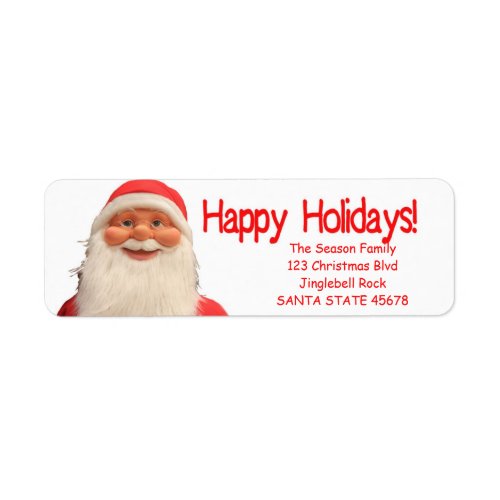 Santas Happy Holidays Christmas label