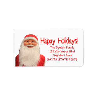 Santa's Happy Holidays Christmas label