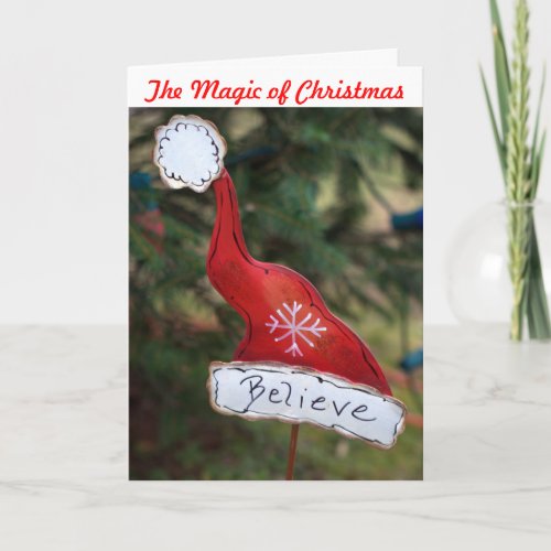 Santas Hat Believe Christmas Card