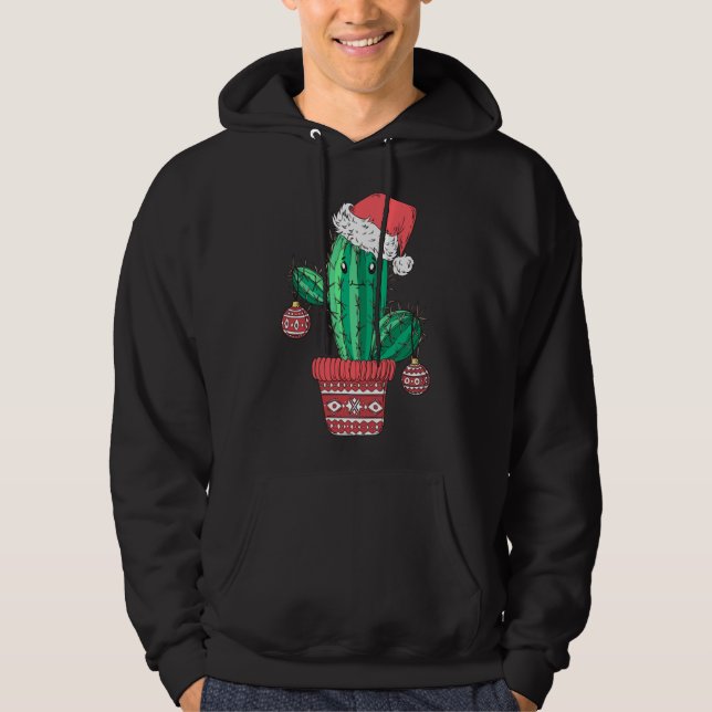 Santa's Hat Cactus Sweater Christmas Party Xmas Ho (Front)