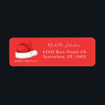 Santa's Hat Christmas Return Address Label Red<br><div class="desc">Celebrate the Christmas Holiday Season with fun Santa's Hat Return Address Labels. Choose the type of font you want to use for your name.</div>