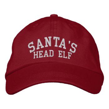 Santas Head Elf Embroidered Baseball Hat by Ricaso_Occasions at Zazzle