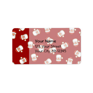Santa's Head Pattern Label