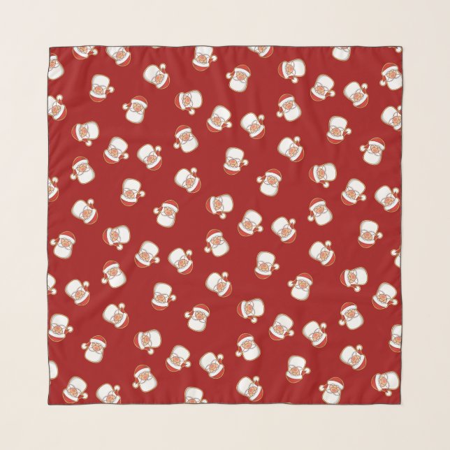 Santa's Head Pattern Scarf (Front (Horizontal))