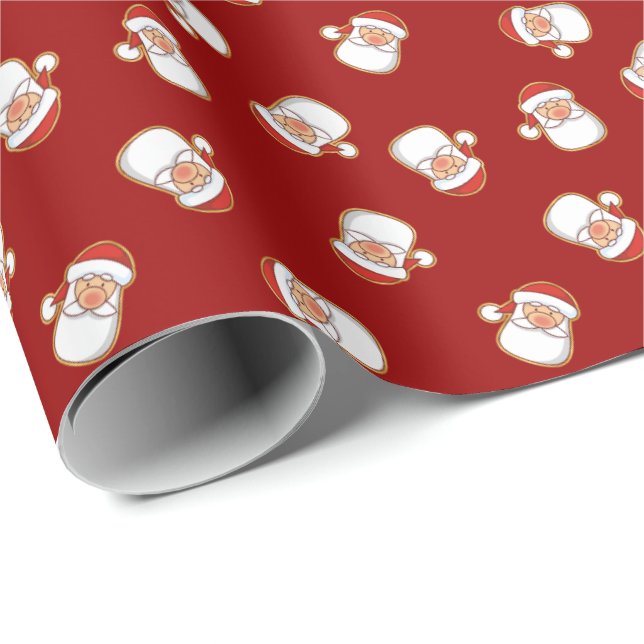 Santa's Head Pattern Wrapping Paper (Roll Corner)