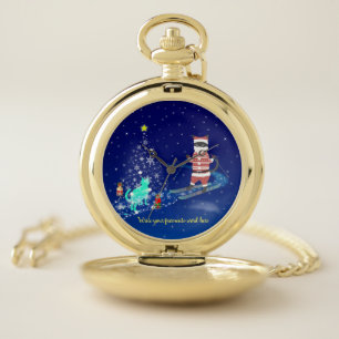 Santa's Heart-Warming Night Pocket Watch