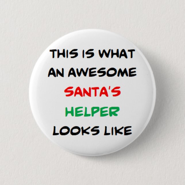 santa's helper, awesome button (Front)