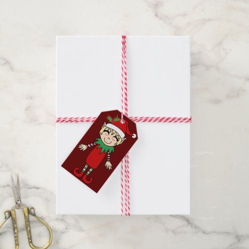 Santas Helper Boy Elf Gift Tags