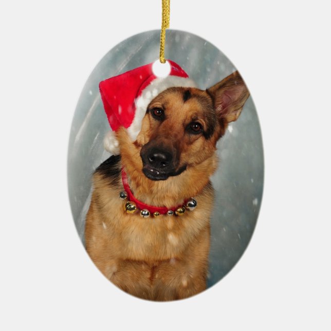 Santas helper ceramic ornament (Front)