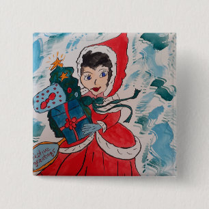 Santa's Helper Christmas Button