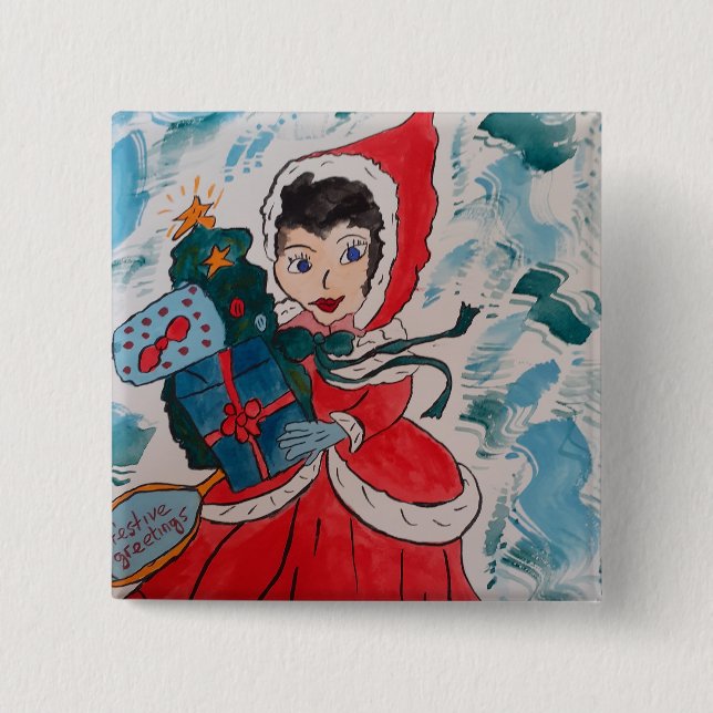 Santa's Helper Christmas Button (Front)