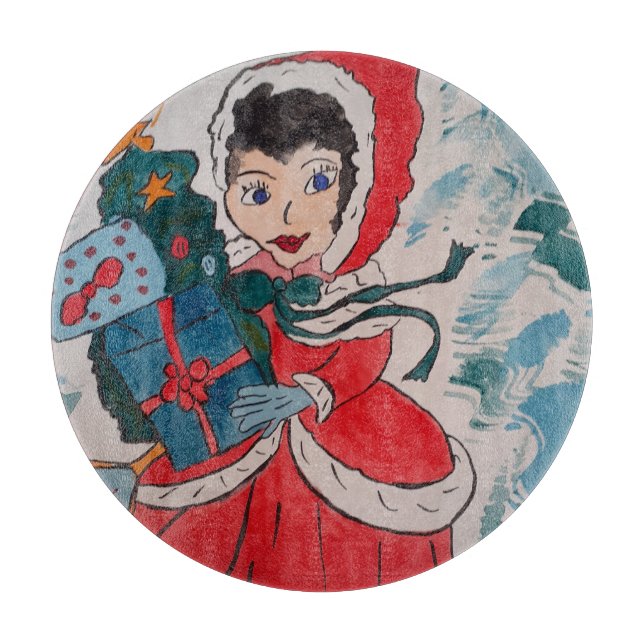 Santa's Helper Christmas  Cutting Board (Front)