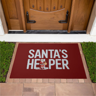 Santa's Helper Christmas Doormat