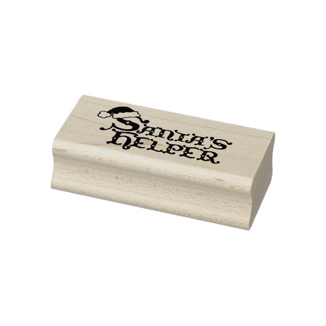 Santa's helper Christmas hat text stamp (Stamp)