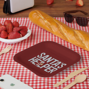 Santa's Helper Christmas Paper Plates