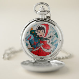 Santa's Helper Christmas  Pocket Watch