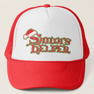 Santa's helper Christmas red and green hat