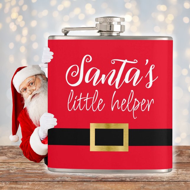 Santa's Helper Christmas Script Red White Flask (Creator Uploaded)