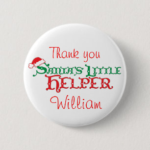 Santa's helper colourful christmas button/badge pinback button