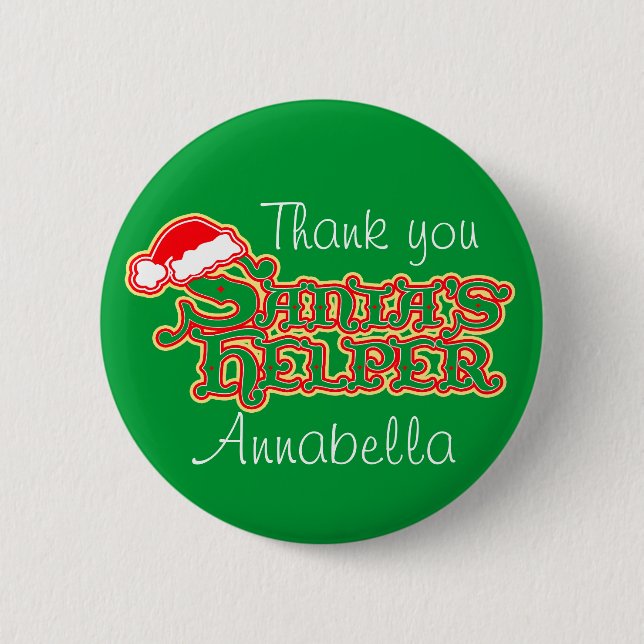 Santa's helper colourful christmas button/badge pinback button (Front)