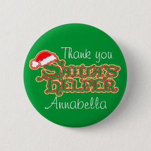 Santa's helper colourful christmas button/badge pinback button