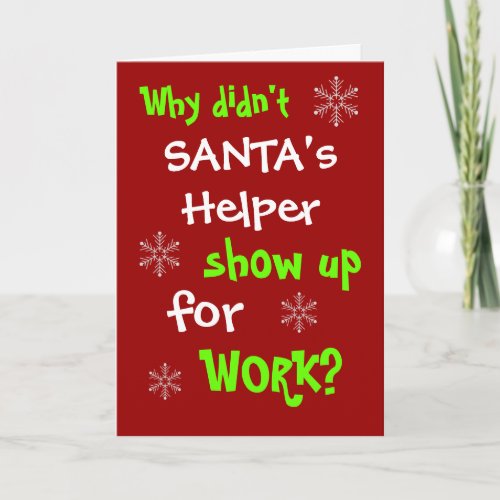 Santas Helper Coronavirus Humor Christmas Joke Pun Holiday Card