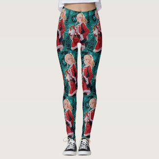 santas helper costume women leggings