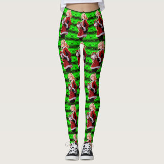 santas helper costume women leggings