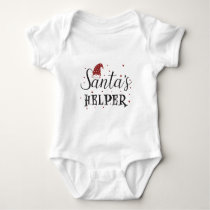 santas helper cute holiday baby bodysuit