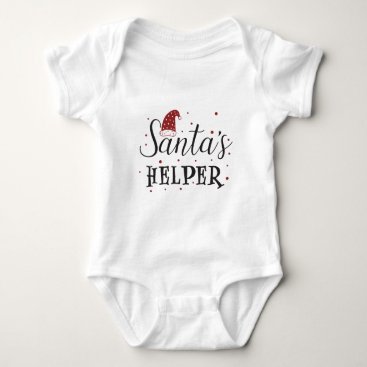 santas helper cute holiday baby bodysuit