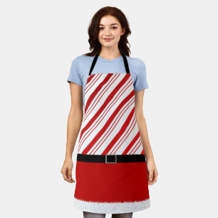 Santa's Helper Cute Striped Christmas Apron