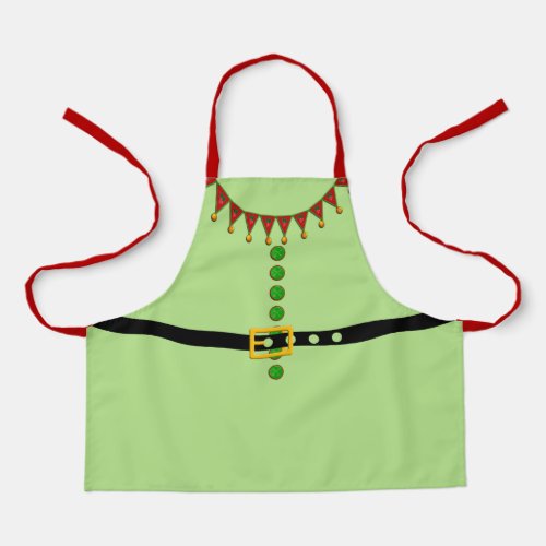 Santas Helper Elf Costume Apron