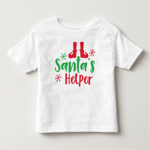 Santa's Helper, Elf Shoes, Snowflakes, Christmas Toddler T-shirt