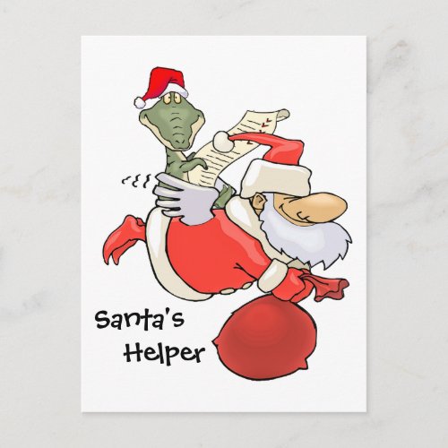 Santas Helper Holiday Postcard