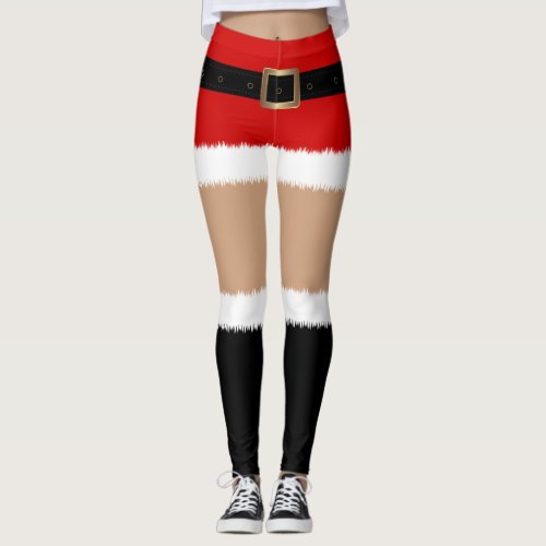 Santas Helper Red Shorts Leggings