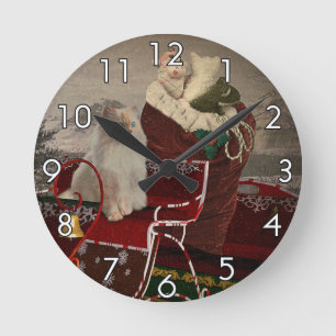Santa's Helper Round Clock