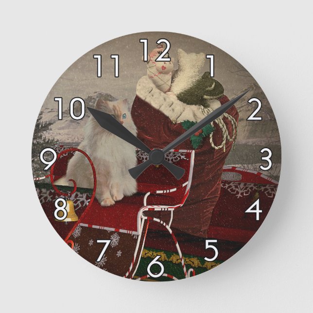 Santa's Helper Round Clock (Front)
