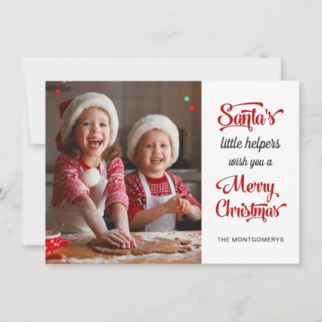 Santa's Helpers Christmas Holiday Photo Card (Front)