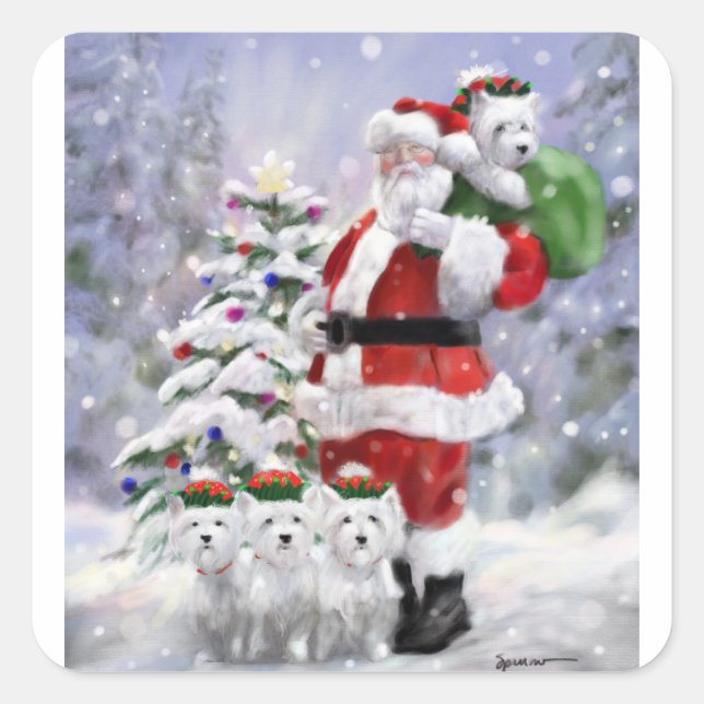 Santa's Helpers Square Sticker (Front)