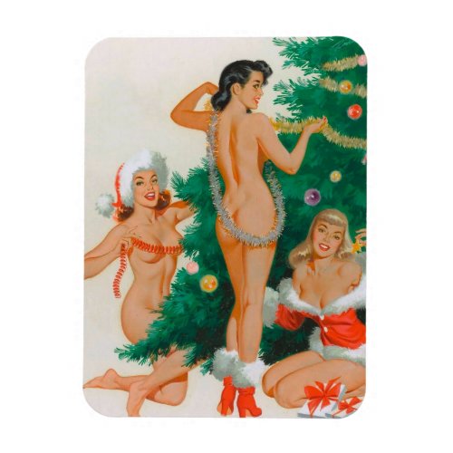 Santas helpers Vintage Pin up  Art   Magnet